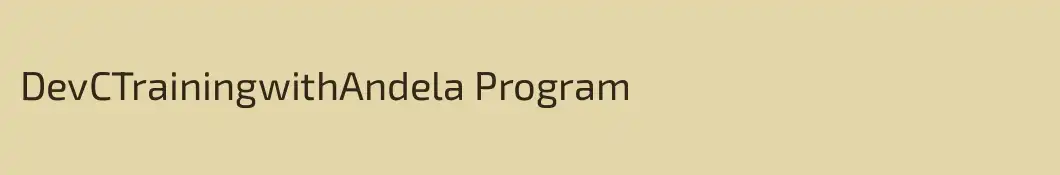 DevCTrainingwithAndela Program